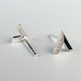 Sterling Silver Sparkly Chevron Stud Earrings, thumbnail 3 of 5