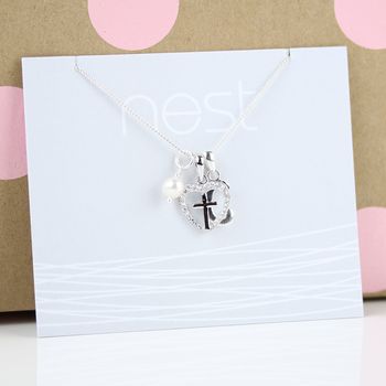 Personalised Child's Silver Christening Cross Pendant, 3 of 4