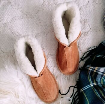 Honey Luxury Leather Boots Slippers, 3 of 8