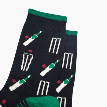 Cricket Stumps Bamboo Socks In Black, 2 of 4