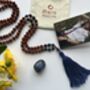 Mala Necklace 108 Intuition Lapis Rudraksha Mala Beads, thumbnail 3 of 6