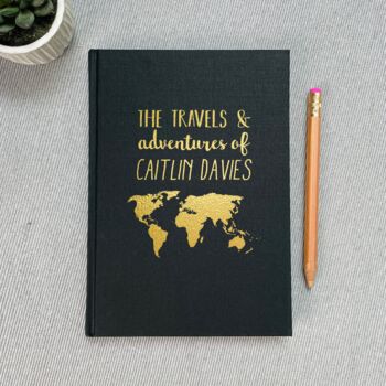 Personalised Travels And Adventures Travel Journal, 3 of 5