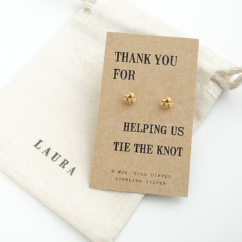 Thank You Bridesmaid Knot Earrings, 7 of 8