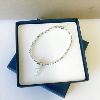 Christening Silver Plated Beaded Bracelet Gift Present, 2 of 2