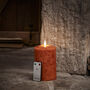 15cm Tru Glow® Mottled Orange LED Chapel Candle, thumbnail 2 of 4