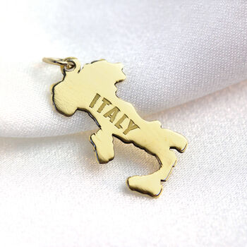 Personalised 9ct Gold Any Country Map Charm, 8 of 9