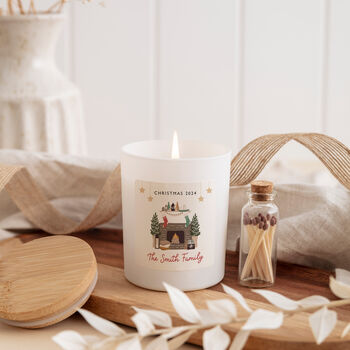 Personalised Family Name Scented Candle Gift Set First Christmas, 2 of 5