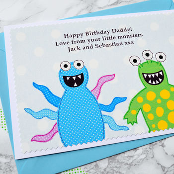 'Little Monsters' Personalised Birthday Card, 4 of 5