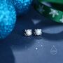 Opal Or Moonstone Cat Stud Earrings Sterling Silver, thumbnail 4 of 11