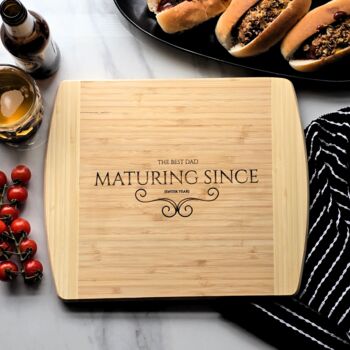 Personalised Natural Bamboo Wood Chopping Board – Father's Day Gift, 5 of 7