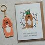 Cocker Spaniel Dog Wooden Keyring With Optional Christmas Card, thumbnail 2 of 8