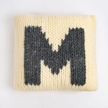 Monogram Cushion Cover Knitting Kit, 2 of 6