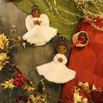 Christmas Black Angel Fair Trade Handmade Felt, 5 of 10