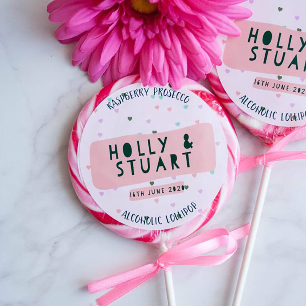 Heart Confetti Wedding Favour Giant Lollipops By Holly's Lollies