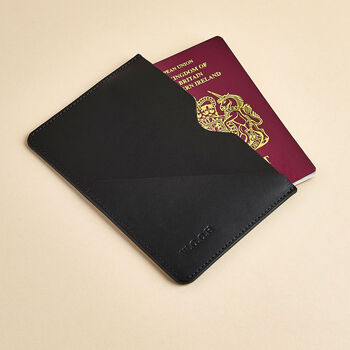 Personalised Leather Passport Sleeve, 3 of 5