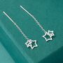 Sterling Silver Star Tassel Threader Earrings, thumbnail 1 of 5