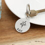 Personalised Birth Flower Pewter Keyring Birthday Gift For Her, thumbnail 2 of 4