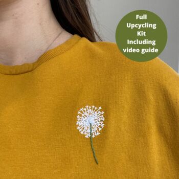 Dandelion Embroidery/Up Cycling Clothing Kit, 3 of 10