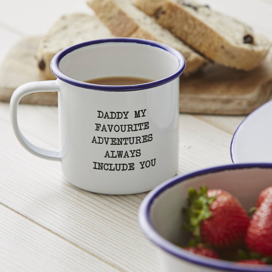 Personalised Message Enamel Mug For Him By Sophia Victoria Joy