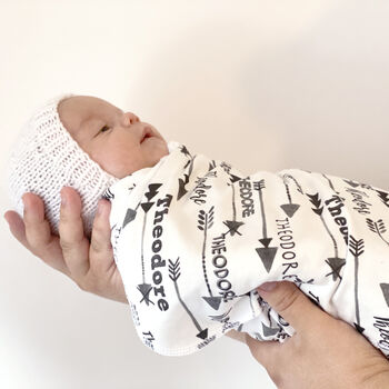 Personalised Arrow Baby Organic Swaddle Blanket, 3 of 6