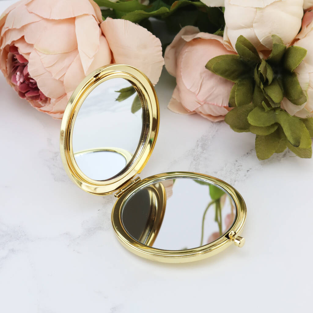 Personalised Gold Compact Mirror By Magic + Monroe | notonthehighstreet.com