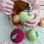 Apple Fruit Crochet Cotton Soft Toy, thumbnail 3 of 10