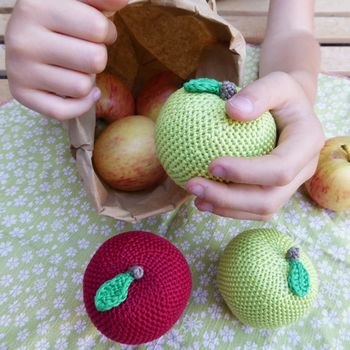 Apple Fruit Crochet Cotton Soft Toy, 3 of 10