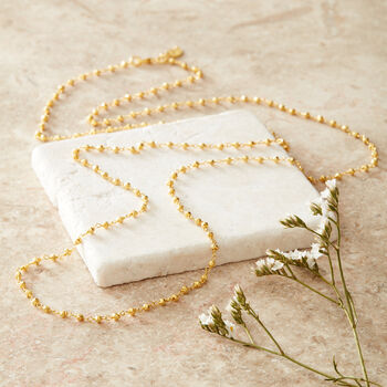 Antique Beaded Gold Plated Silver Layering Necklace, 2 of 8