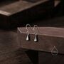 Small Droplet Drop Hook Earrings In Sterling Silver, thumbnail 4 of 9