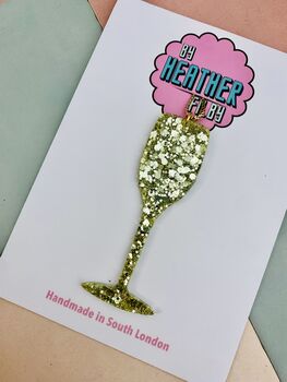 Champagne Flute Christmas Tree Decoration / Engagement Gift For Couple / Married First Christmas Bauble / New Home Keepsake Ornament, 3 of 5