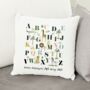 Personalised Safari Animals Alphabet Cushion Cover, thumbnail 4 of 4