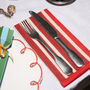 Block Stripe Napkins Set Of Two: Crimson Red/Blush, thumbnail 1 of 6