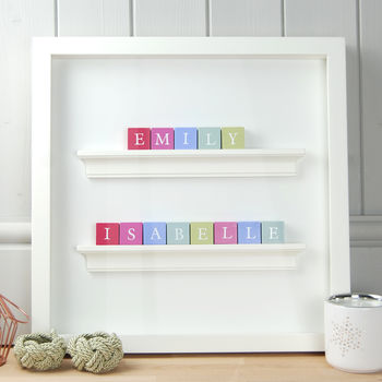 Personalised Double Name Alphabet Block Frame, 3 of 7