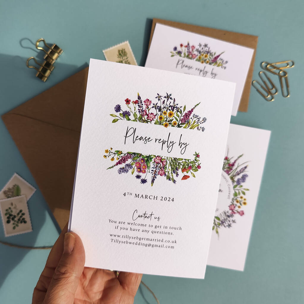 Wildflower Folded Wedding Invitation Suite By Paper Willow 