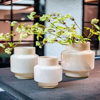 Glass Vase Rokko Beige Colour By Dut Z, 5 of 6