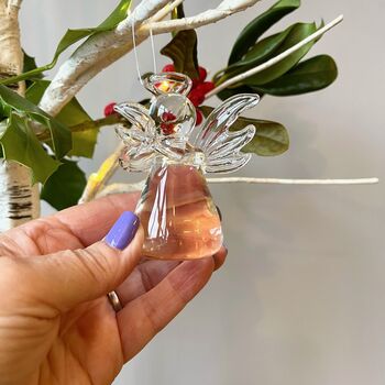 Christmas Solid Glass Hanging Angel, 5 of 5