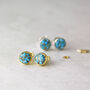 Sterling Silver And Turquoise Stud Earrings, thumbnail 2 of 11