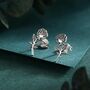 Oxidised Sterling Silver Rose Earrings, thumbnail 1 of 12