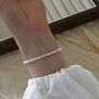 Milan White Ivory Silver Pearl Jewel Lock Bracelet, thumbnail 3 of 4