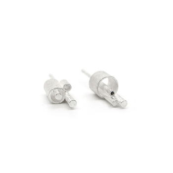 Handmade Minimal Silver Studs | Microtropolis Earrings, 5 of 8