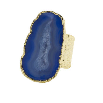 Cobalt Blue 'Mega' Gemstone Gold Plated Ring, 2 of 3
