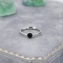 Sterling Silver Minimalist Genuine Black Onyx Ring, thumbnail 5 of 10
