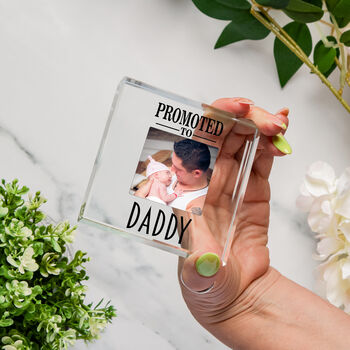 Promoted To Daddy Glass Photo Block, 3 of 3