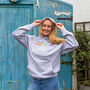 Grey Rainbow 'Peace And Love' Hoodie With Pockets, thumbnail 3 of 5