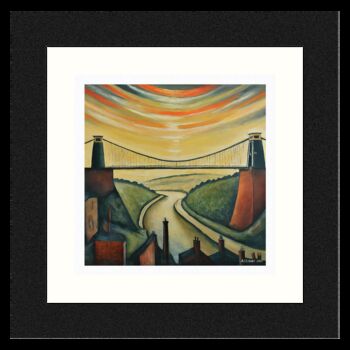 Framed 'Clifton Suspension Bridge' Print. Lowry Style, 2 of 4