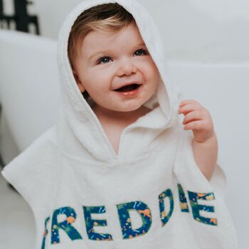 Personalised Cotton Children's Hooded Poncho, 3 of 11