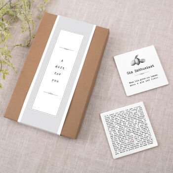 Set Of Two Ceramic Gin Coasters In Gift Box, 2 of 11