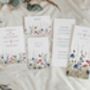 Navy And Red Wildflower Wedding Save The Dates, thumbnail 4 of 4