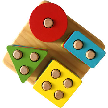 Wooden Stack And Learn Geometric Shape Puzzle, 3 of 10