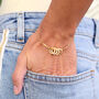 Gold Plated Milestone Slider Link Bracelet, thumbnail 1 of 12